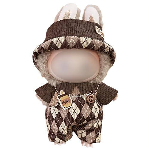 NHQZ Kleidung für 17 cm Labubu Puppe,Labubu Puppen Zubehör,Ohne Puppe, Süße Puppenkleidung DIY Geschenk,1 Mütze, 1 T-Shirt, 1 Strampler, braunes Set NHQZ Kleidung für 17 cm Labubu Puppe,Labubu Puppen Zubehör,Ohne Puppe, Süße Puppenkleidung DIY Geschenk,1 Mütze, 1 T-Shirt, 1 Strampler, braunes Set von NHQZ