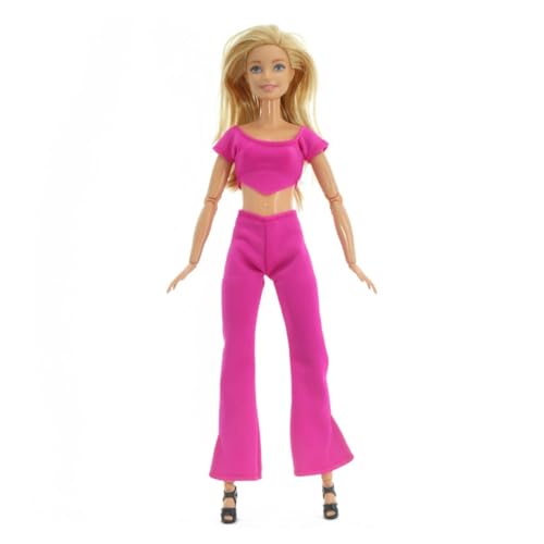 NHQZ Kleidung für Barbie-Puppen, rosa Oberteil und Hose, Garderobenset für Partykleidung und Accessoires NHQZ Kleidung für Barbie-Puppen, rosa Oberteil und Hose, Garderobenset für Partykleidung und Accessoires von NHQZ