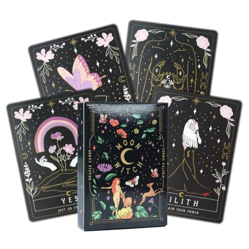 NHQZ NHQ Tarotkarten,Tarot Karten für Anfänger,Moon Witch Oracle,Hexen Tarot,42 Blätter von NHQZ