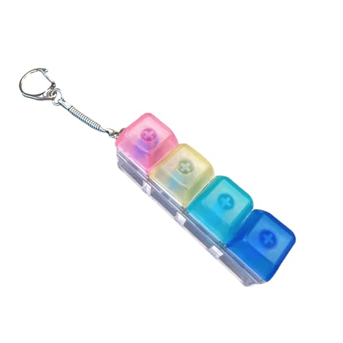 NHQZ Tastatur Fidget Toys,Fidget Tastatur Schlüsselanhänger,Clicker Bunter Tastatur Fidget Tastenkappe Spielzeug,Schlüsselanhänger mit Licht,Keyboard Fidget Toy für Dekompression Verbrauch Zeit von NHQZ