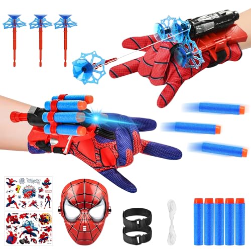 NHYDZSZ 2 Stück Launcher Handschuh, Launcher Spielzeug, Kids Hero Handschuhe Web Shooter, Handgelenk Spielzeug Set, Cosplay Glove Launcher von NHYDZSZ
