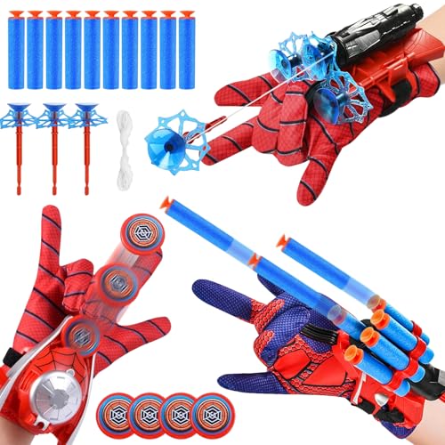 3 Set Spiderm Launcher Handschuh, Spiderm Hero Handschuhe, Kids Spiderm Hero Handschuhe mit Saugnapf-Darts und Frisbee, Handschuhe Super Spiderm Launcher, Spiderm netzwerfer, Geschenk für Kinder 3 Set Spiderm Launcher Handschuh, Spiderm Hero Handschuhe, Kids Spiderm Hero Handschuhe mit Saugnapf-Darts und Frisbee, Handschuhe Super Spiderm Launcher, Spiderm netzwerfer, Geschenk für Kinder von NHYDZSZ