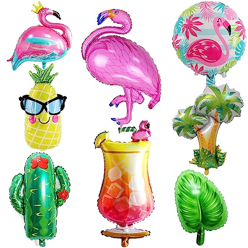 8 Stück Hawaii Ballons, Hawaii Tropical Party Ballons, Riesen Ananas Ballon, Wassermelonen Ballon, Tropischen Ballons für Hochzeit, Garten Party Deko, Beach Party Dekoration (B) von NHYDZSZ