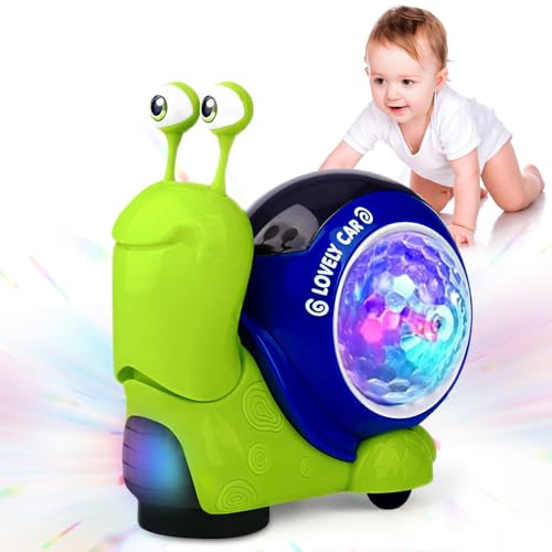 Baby Krabbel Spielzeug 0-3 Jahre, Schnecke Krabbelspielzeug mit Lichtern und Musik, Krabbelspielzeug für Kleinkinder, Pädagogisches Lernspielzeug, Lustiges Krabbelspielzeug für Kinder Geschenk (Grün) von NHYDZSZ
