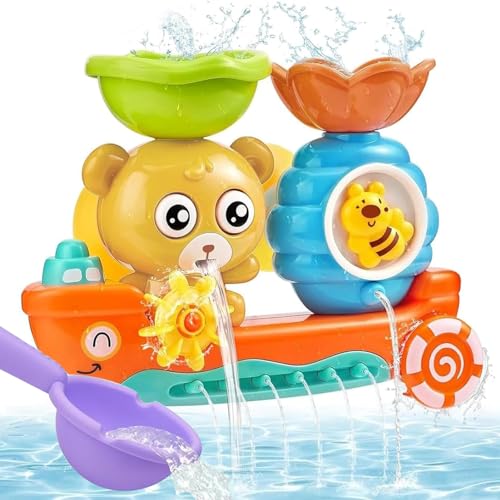 Badespielzeug, Badewannenspielzeug Kinder, Baby Badespielzeug mit Bär und Bee, Badewannenspielzeug Baby ab 3 4 5 6 Jahre, Wasserspielzeug Kinder Badespaß Geschenk Mädchen Junge von NHYDZSZ