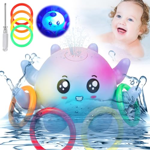 Badewannenspielzeug Baby Badespielzeug, Oktopus Spray Wasserspielzeug Baby Badespielzeug, Baby Badewann Automatisches Sensor Badespielzeug, Badespielzeug Baby ab 1 2 3Jahr von NHYDZSZ