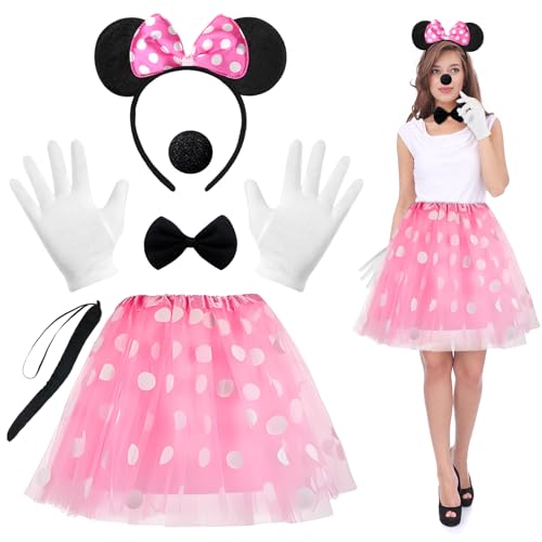 6 Pcs Maus KostüM Damen,Karneval Kostüm Damen,Mini Maus KostüM Damen,Fasching KostüM Damen,Ballettkleider Haarreifen Handschuhe Nase Mini Maus Haarreifen mit für Karneval Cosplay Fasching Party 6 Pcs Maus KostüM Damen,Karneval Kostüm Damen,Mini Maus KostüM Damen,Fasching KostüM Damen,Ballettkleider Haarreifen Handschuhe Nase Mini Maus Haarreifen mit für Karneval Cosplay Fasching Party von NHYDZSZ