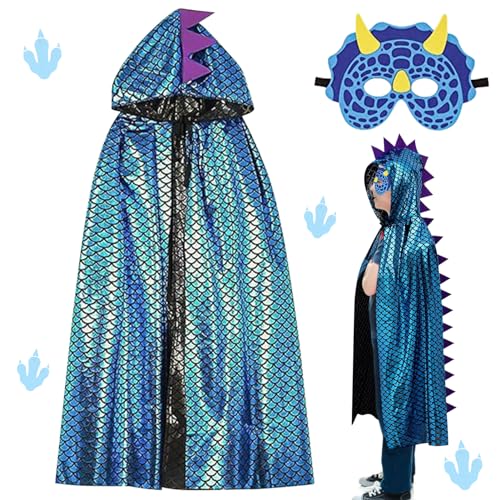 NHYDZSZ Halloween-dinosaurier-umhang Karneval Dinosaurier Umhang Dinosaurier Kostüm Kinder Cosplay Umhang Dinosaurier für Halloween Themenparty Maskerade Jungen Mädchen (Blau) von NHYDZSZ