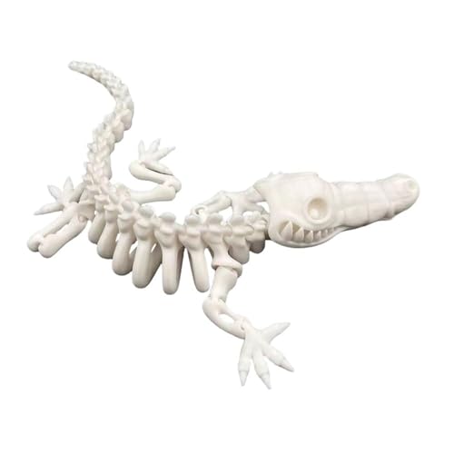 3D-gedrucktes Skelett-Krokodil, 30,5 cm voll bewegliches, flexibles Kristall-Krokodil, 3D-gedrucktes Tierspielzeug, Zappelspielzeug for Erwachsene bei Autismus, ADHS, Heimbüro-Dekoration, Chefschreibt von NIANE