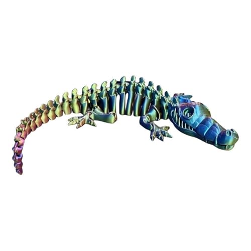 3D-gedrucktes Skelett-Krokodil, 30,5 cm voll bewegliches, flexibles Kristall-Krokodil, 3D-gedrucktes Tierspielzeug, Zappelspielzeug for Erwachsene bei Autismus, ADHS, Heimbüro-Dekoration, Chefschreibt von NIANE