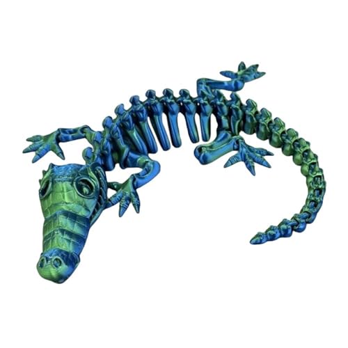 3D-gedrucktes Skelett-Krokodil, 30,5 cm voll bewegliches, flexibles Kristall-Krokodil, 3D-gedrucktes Tierspielzeug, Zappelspielzeug for Erwachsene bei Autismus, ADHS, Heimbüro-Dekoration, Chefschreibt von NIANE