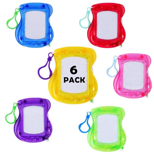 NICEIN Mini Zaubertafel Schlüsselanhänger, Maltafel Magnettafel kinder Löschbare, Kindergeburtstag Gastgeschenke für Jungen und Mädchen, Mitbringsel Kinder (6-PCS) von NICEIN