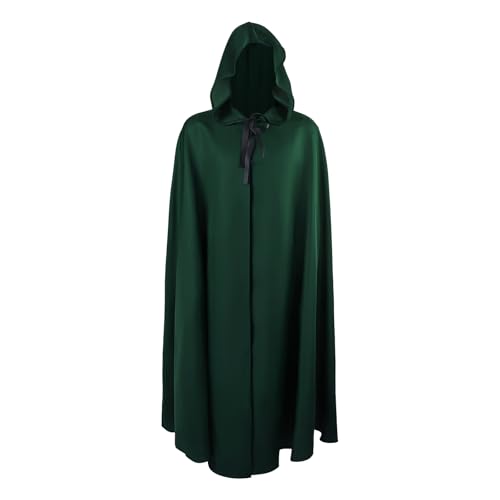 NICEYEA Halloween Umhang mit Kapuze Langer Umhang, Mittelalter Kostüm Herren Hexenumhang mit Kapuze, Party Halloween Karneval Vampir Kostüm Erwachsene, Renaissance Mittelalter Umhang Unisex 130CM von NICEYEA