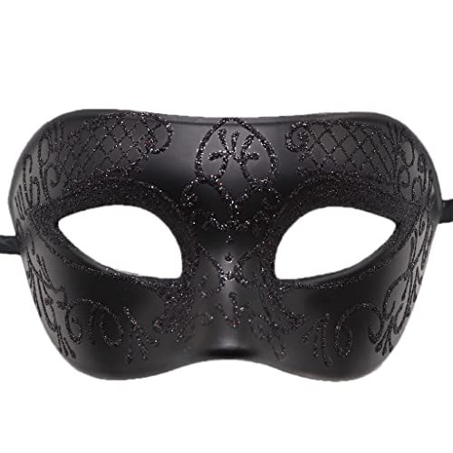 NICEYEA Maskerade Maske Männer Maske Venezianische Maske Maskerade Gesichtsmaske Augenmaske Luxus-Masken für Halloween Weihnachten Karneval Party (schwarz) von NICEYEA