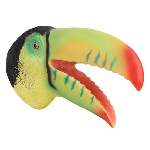 Realistische Tukan Handpuppe Kopf – Interaktives Lernspielzeug & Wissenschaftsmodell für Kinder & Erwachsene – Grün oder Orange – 23x23x10cm von NICEYEA