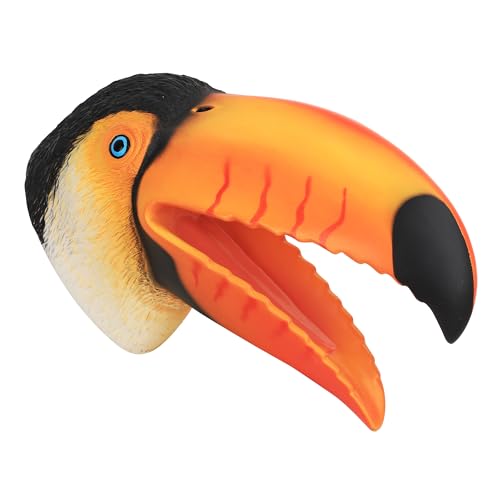 Realistische Tukan Handpuppe Kopf – Interaktives Lernspielzeug & Wissenschaftsmodell für Kinder & Erwachsene – Grün oder Orange – 23x23x10cm von NICEYEA