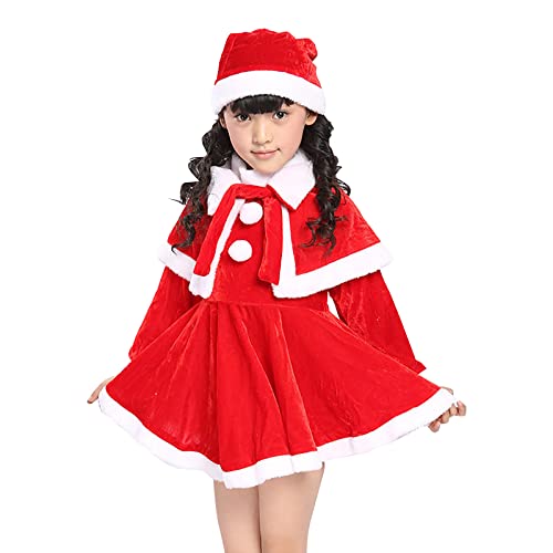 Weihnachtsmann Kostüm Kinder Nikolauskostüm Santa Claus Junge Oberteil, Hose, Mütze, Mädchen Rock, Umhang, Mütze, Party Festzug Kinder Samt Winter Warm Xmas Outfits Cosplay Party Verkleidung Set Weihnachtsmann Kostüm Kinder Nikolauskostüm Santa Claus Junge Oberteil, Hose, Mütze, Mädchen Rock, Umhang, Mütze, Party Festzug Kinder Samt Winter Warm Xmas Outfits Cosplay Party Verkleidung Set von NICEYEA