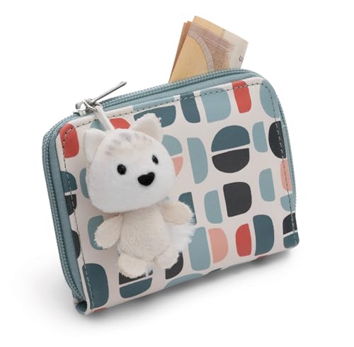 Geldbeutel mit Anhänger Polarfuchs Vanja 12x10x2cm blau - Brieftasche Mädchen Geldbörse Münze Reißverschluss Tasche für Mädchen und Teenager Fans Geschenk von NICI