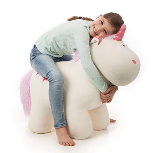 NICI 40126 NICI Sitztier Einhorn Theodor 80 cm I Einhorn Reittier für Mädchen, steht sicher und trägt Personen bis zu 100 kg – Designed in Germany von NICI