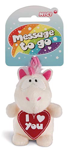 NICI Anhänger Einhorn Theodor I love you, 8 cm, Weiß/Pink von NICI