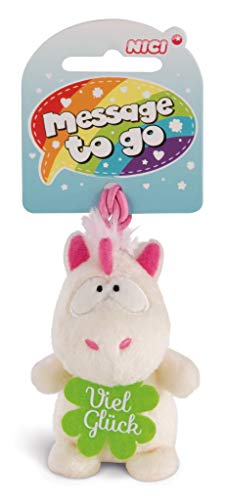 NICI 42726, 8 cm Animal Anhänger Einhorn Theodor Viel Glück, weiß/pink von NICI