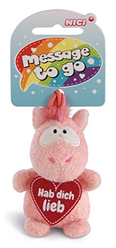 NICI 42731 Anhänger Einhorn Merry Heart Hab Dich lieb, 8 cm, rosa von NICI