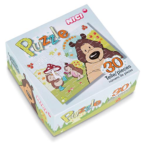 NICI 44077 Puzzle Grizzlybär & Igel, 30 Teile, Bunt von NICI