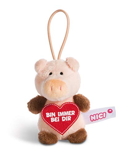 NICI 44867 Anhänger Schwein mit Spruch Bin Immer bei dir 8cm mit Loop, Rosa/Braun NICI 44867 Anhänger Schwein mit Spruch Bin Immer bei dir 8cm mit Loop, Rosa/Braun von NICI