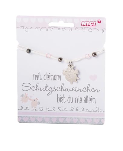 NICI 46052 Schutzschweinchen Armband, weiß/Silber von NICI