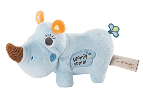 NICI Schmusetier 3D Nashorn Manuffi 20cm – Plüschtier für Babys & Kleinkinder – Flauschiges Stofftier zum Kuscheln & Spielen – Kuscheliges Schmusetier ab 0+ Monaten, blau von NICI
