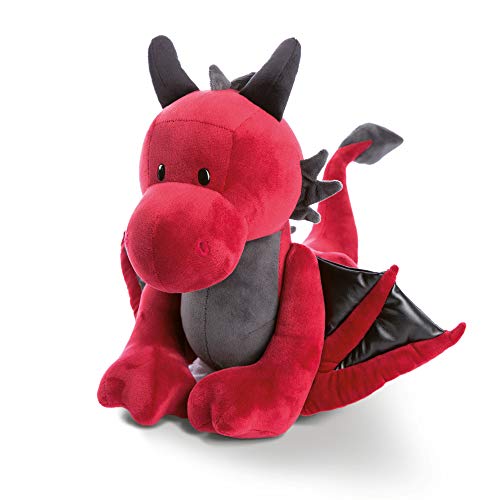 NICI 46716 Kuscheltier Drache Eldor 45cm stehend – Plüschtier für Mädchen, Jungen & Babys – Flauschiges Stofftier zum Spielen, Sammeln & Kuscheln – Gemütliches Schmusetier, ROT/SCHWARZ, 45 cm von NICI