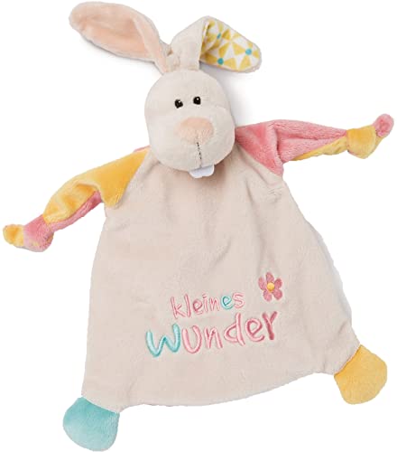 NICI 46733 Hase Kleines Wunder 25x25 cm ab 0+ Monaten – Kuscheltuch für Babys & Kleinkinder – Baby Kuscheltier/Schnuffeltuch – Schmusetuch für Mädchen & Jungen, BEIGE/BUNT von NICI