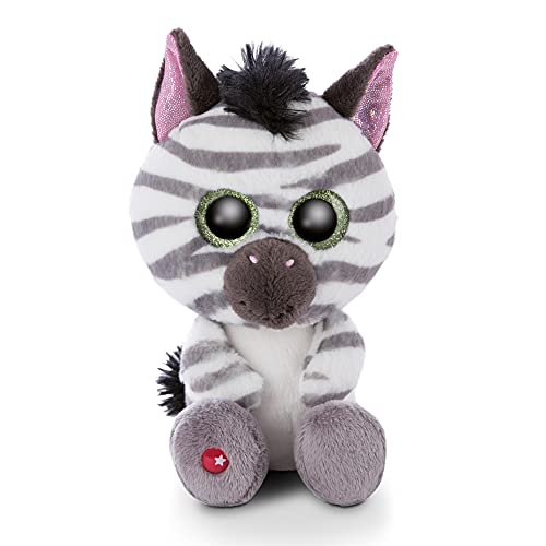 NICI Animals 46947 Original – Glubschis Mankalita 15 cm – Kuscheltier Zebra Augen – Flauschiges Plüschtier mit Glitzeraugen – Schmusetier für Kuscheltierliebhaber, weiß/grau von NICI