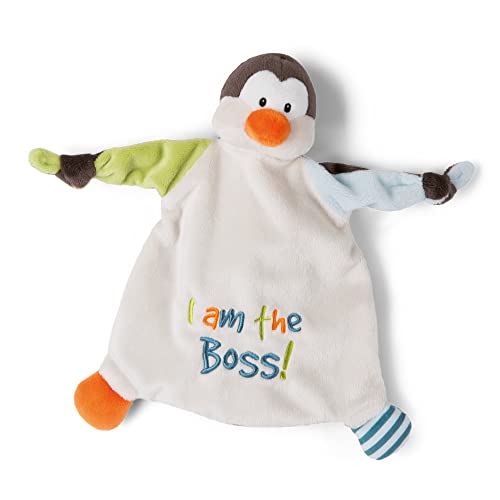 NICI 47133 Pinguin I am The Boss 25x25 cm ab 0+ Monaten – Kuscheltuch für Babys & Kleinkinder – Baby Kuscheltier/Schnuffeltuch – Schmusetuch für Mädchen & Jungen von NICI