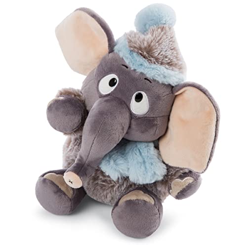 NICI 47273 Kuscheltier 35cm – Elefanten Plüschtier für Mädchen, Jungen & Babys – Flauschiges Stofftier zum Kuscheln & Spielen – Kuscheliges Schmusetier der Winter Kollektion, grau/blau, 35 cm von NICI