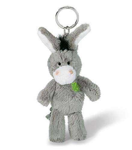 NICI 47868 Schlüsselanhänger Esel mit gesticktem Kleeblatt 10cm, GRAU von NICI