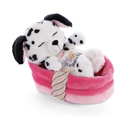 NICI Kuscheltier Hund im Körbchen 12 cm – Sleeping Pets Plüschtier Dalmatiner für Mädchen, Jungen & Babys – Stofftier Hund zum Kuscheln, Spielen & Schlafen – Gemütliches Schmusetier von NICI