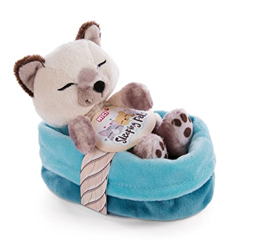 NICI Kuscheltier Katze im Körbchen 12 cm – Sleeping Pets Plüschtier Siam-Katze für Mädchen, Jungen & Babys – Stofftier Katze zum Kuscheln, Spielen & Schlafen – Gemütliches Schmusetier von NICI