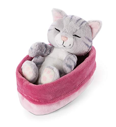 NICI Kuscheltier Sleeping Kitties Katze 12cm, grau, im pink-lilanen Körbchen NICI Kuscheltier Sleeping Kitties Katze 12cm, grau, im pink-lilanen Körbchen von NICI