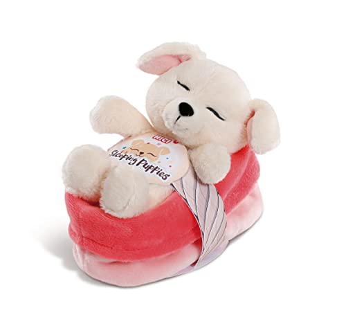 NICI - 48110 Plüschtier Sleeping Puppies Hund 12 cm, cremefarben, im Korb rot und rosa, beige NICI - 48110 Plüschtier Sleeping Puppies Hund 12 cm, cremefarben, im Korb rot und rosa, beige von NICI