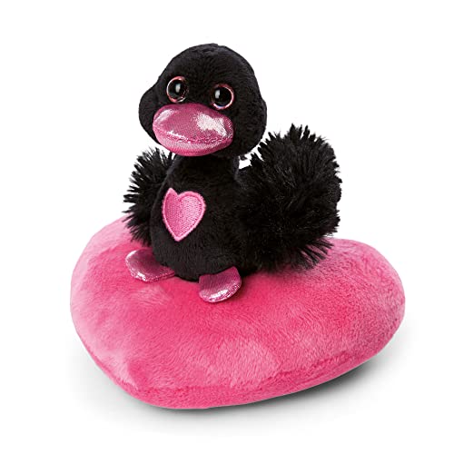 NICI Kuscheltier Love Schwan auf Herz 10cm schwarz I Plüschtier für Mädchen, Jungen & Babys I Flauschiges Stofftier zum Kuscheln, Spielen – 48265 von NICI
