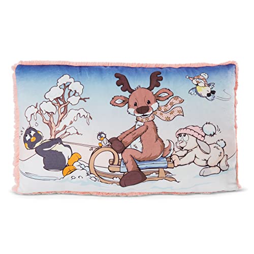 NICI 48333 Kissen Rentier Hase Meise Pingu 43x25cm Plüsch Winter Friends Green von NICI