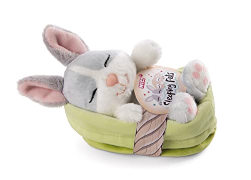 NICI Kuscheltier Hase grau 12 cm – Stofftier aus weichem Plüsch, niedliches Plüschtier im Körbchen zum Kuscheln und Spielen, für Kinder & Erwachsene, 48706, tolle Geschenkidee, hellgrau von NICI