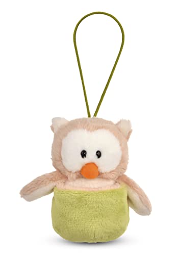 NICI 48933 Wendekuscheltier Eule Owluna im Nest 12cm grün mit Loop-Stofftier aus weichem Plüsch, niedliches Plüschtier zum Kuscheln und Spielen, für Kinder & Erwachsene, tolle Geschenkidee von NICI