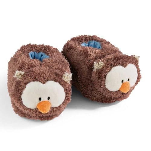 NICI 48934 Eule Oscar Größe (M) 34-37 braun-Nachhaltige warme Kuscheltier Hausschuhe für Jungen und Mädchen – Tier-Schuhe mit Anti-Rutsch Sohle – Slippers, 34-34(M) von NICI