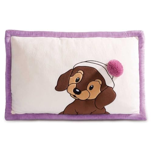 NICI 49329 Kissen Dackel Skida 40x60cm braun-Nachhaltiges Flauschiges Kuschelkissen für Jungen, Mädchen, Babys und Kuscheltierliebhaber – ideal für Zuhause, Kindergarten oder unterwegs von NICI