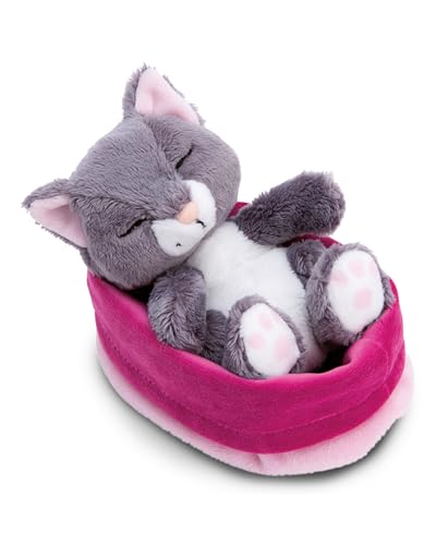 NICI Kuscheltier Katze grau 12cm schlafend im Körbchen NICI Kuscheltier Katze grau 12cm schlafend im Körbchen von NICI