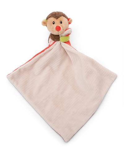 NICI 49758 Schmusetuch 22x22cm beige-rot mit Kuscheltier Igel 12cm - Kuscheltuch für Babys & Kleinkinder – Baby Kuscheltier Schnuffeltuch für Mädchen & Jungen von NICI