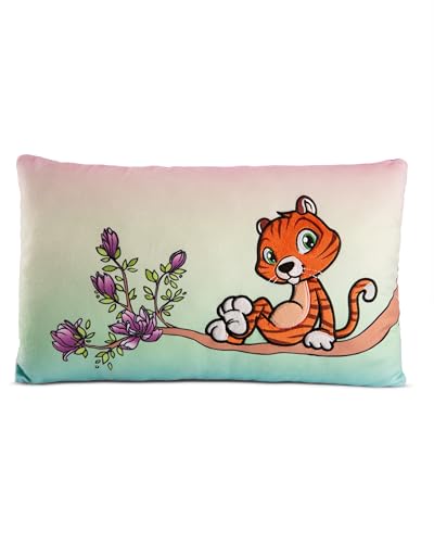 NICI 49796 Kissen Tiger Mandarina 43x25cm orange-Nachhaltiges Flauschiges Kuschelkissen für Jungen, Mädchen, Babys und Kuscheltierliebhaber – ideal für Zuhause, Kindergarten oder unterwegs von NICI