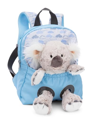 NICI Kinderrucksack blau 2 in 1 mit Kuscheltier Koala 25cm - Kindergartenrucksack Mädchen & Jungen - Weicher Rückenbereich & verstellbare Gurte - 49840 von NICI